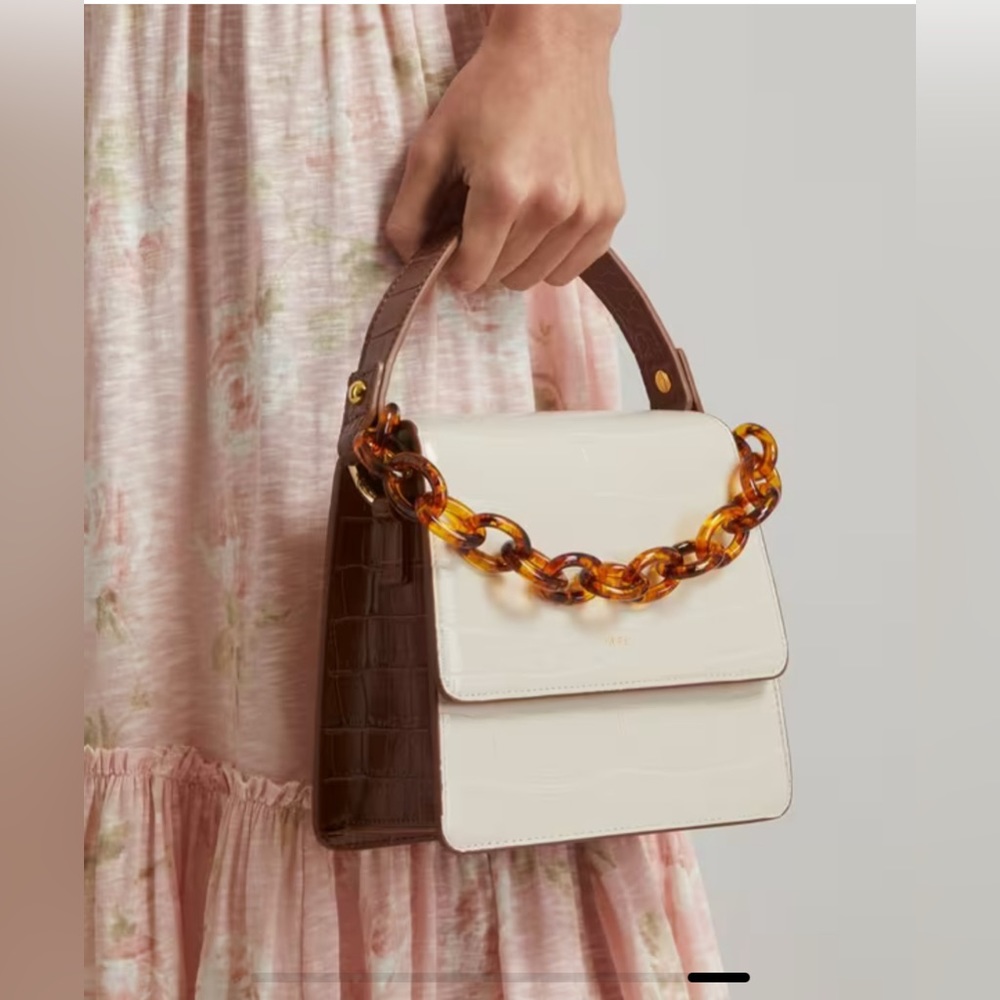 The Fae Acrylic Chain Top Handle Vegan Leather Bag